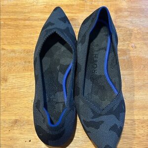 Rothy's Black and Blue Camouflage Flats